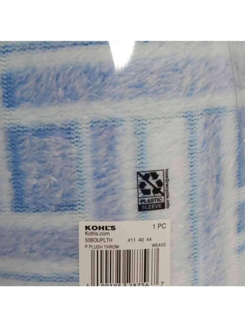The Big One Oversized Plush Throw Blanket Blue Vintage Weave  6'x5' or 60